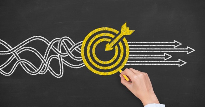 Goal Solution Concept on Blackboard Background